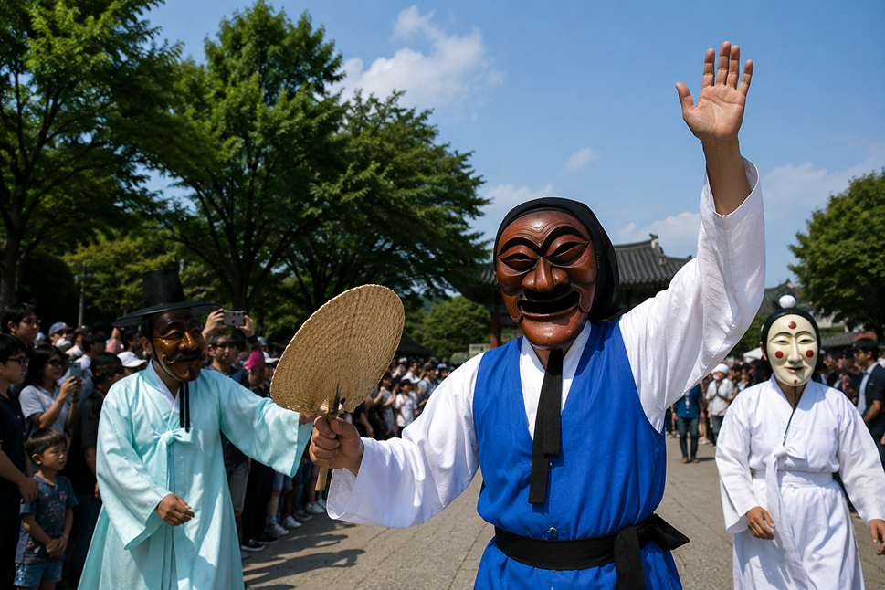 경북 안동에서 열리는 전통 탈춤 축제 안동국제탈춤페스티벌
