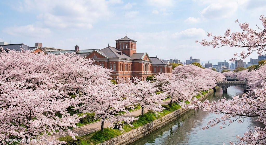 오사카-벚꽃-개화시기-오사카-벚꽃-명소-추천-조폐국-벚꽃길