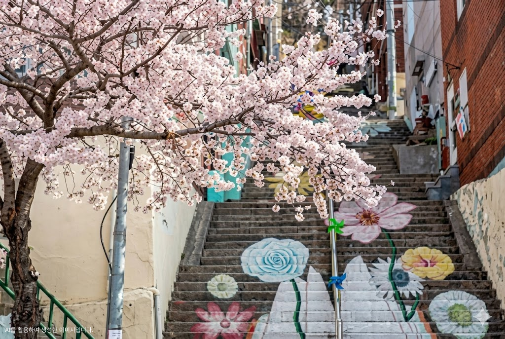 부산-벚꽃개화시기-부산-벚꽃-명소-추천-닥밭골-벽화마을